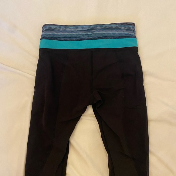 Teal/Blue and Black Lululemon Capris - Picture 5 of 6